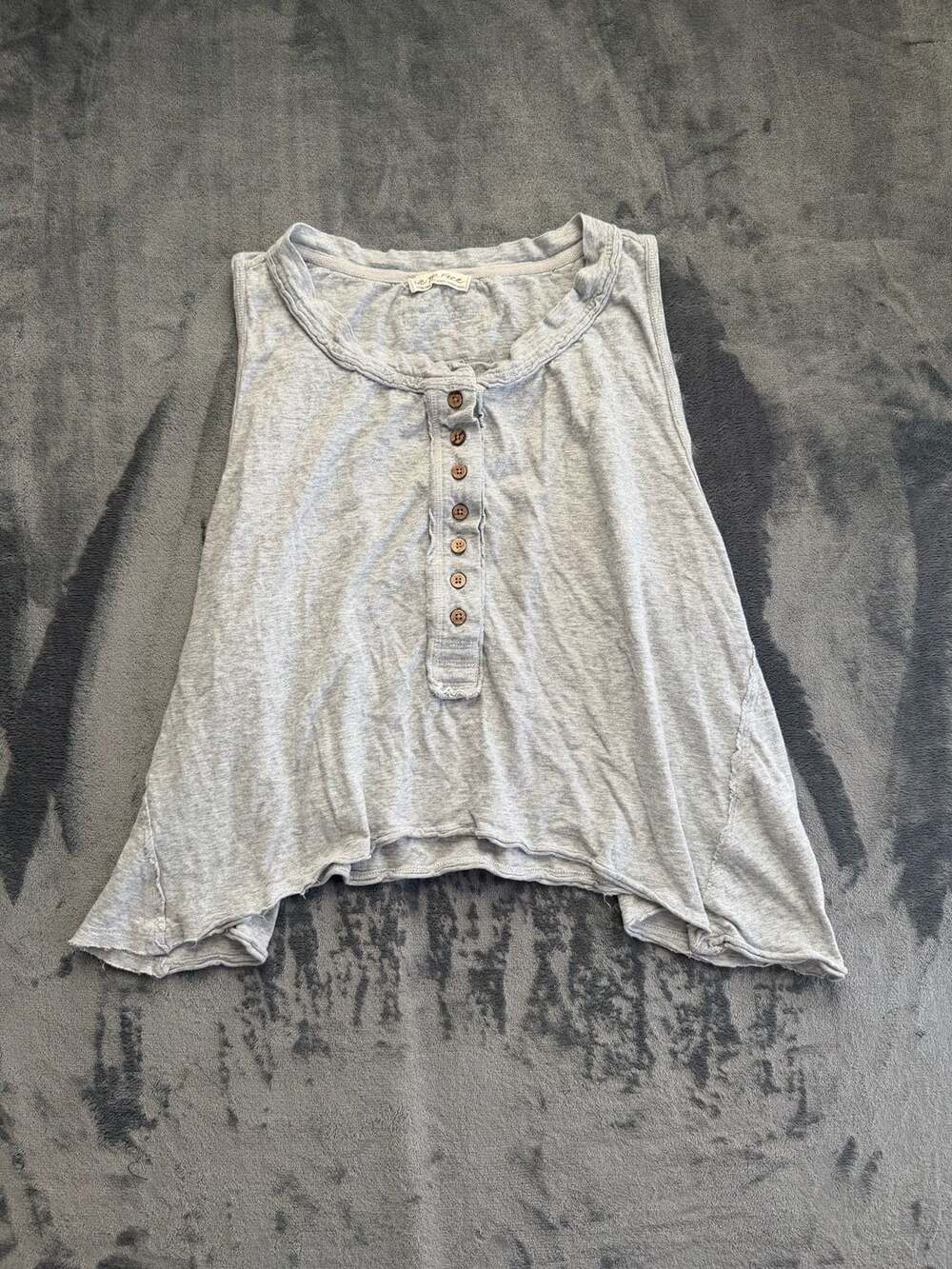 We The Free Josie Henley Tank Top Gray Extra Small